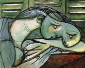 巴勃罗毕加索 - 沉睡的女人和百叶窗